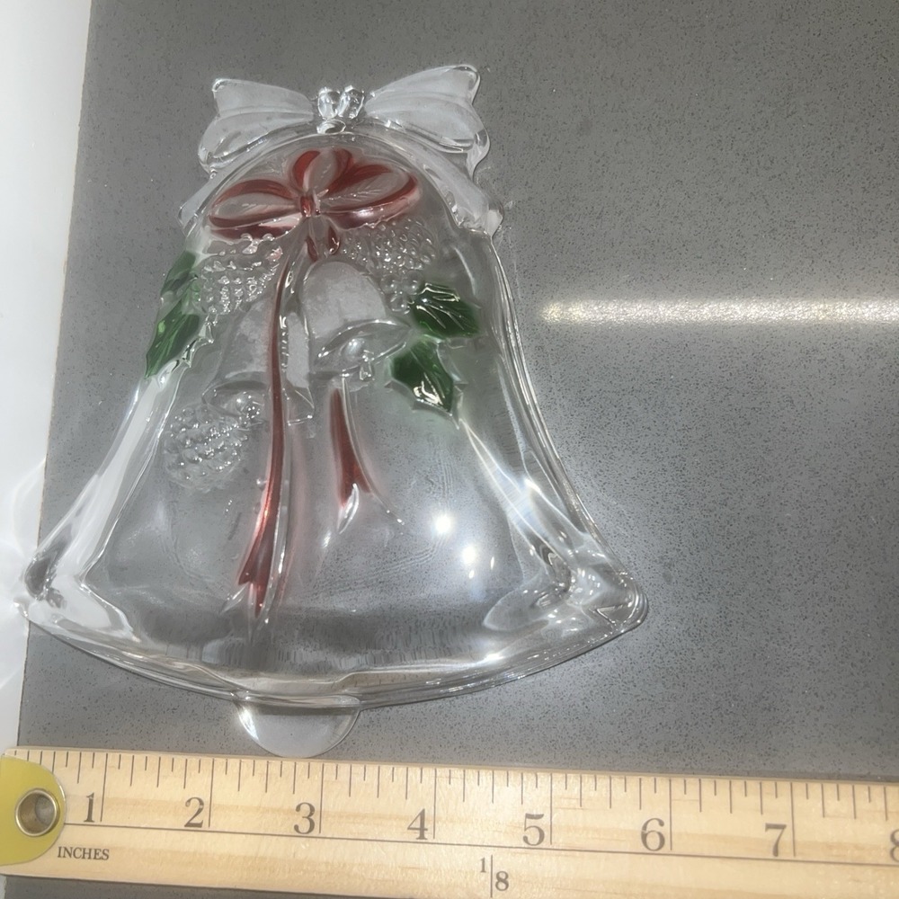 Celebrations by Mikasa Holiday Bells Clear Glass Bell Candy Dish - Picture 6 of 6